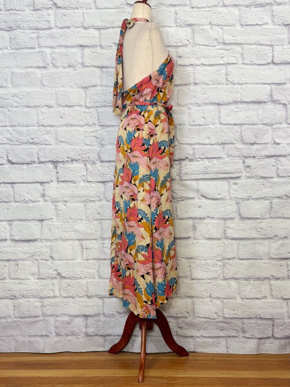 Reiss Electra Floral Leaf Print Halter Dress - Picture 3 of 6